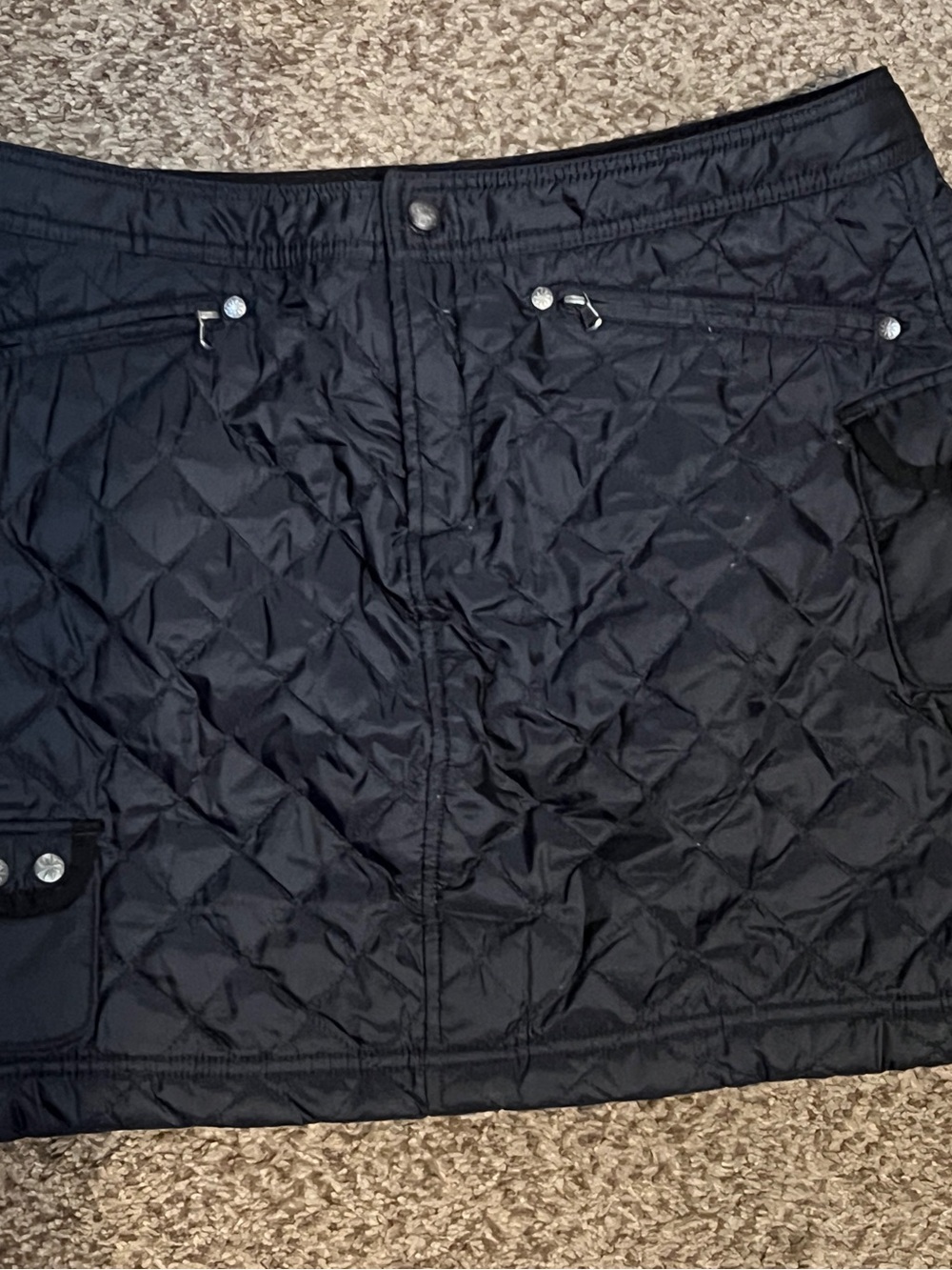 Athleta "SnowStomper" Quilted Cargo Mini Skirt